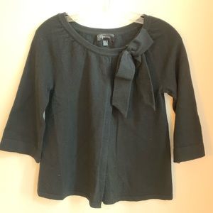 Aqua cashmere black cardigan w/bow